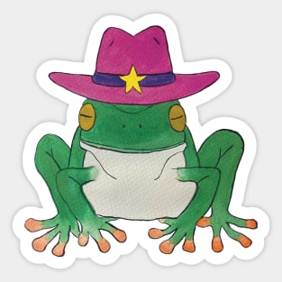 Cowboy Hat Frog Sticker